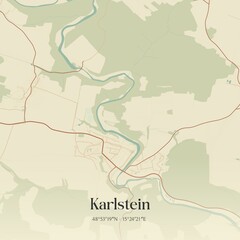 Fototapeta premium Vintage map of Karlstein, Austria.