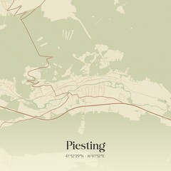 Vintage map of Piesting, Austria.
