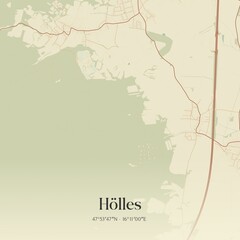 Vintage map of Hölles, Austria.