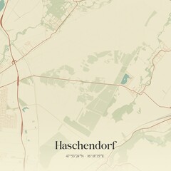 Vintage map of Haschendorf, Austria.