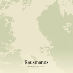 Vintage map of Rausmanns, Austria.