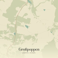 Vintage map of Großpoppen, Austria.
