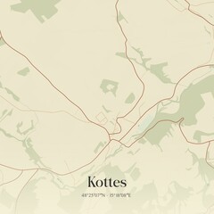 Vintage map of Kottes, Austria.