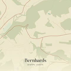 Obraz premium Vintage map of Bernhards, Austria.