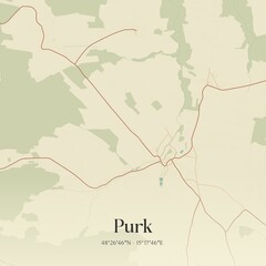 Obraz premium Vintage map of Purk, Austria.