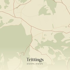 Fototapeta premium Vintage map of Trittings, Austria.