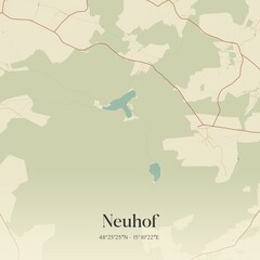 Vintage map of Neuhof, Austria.