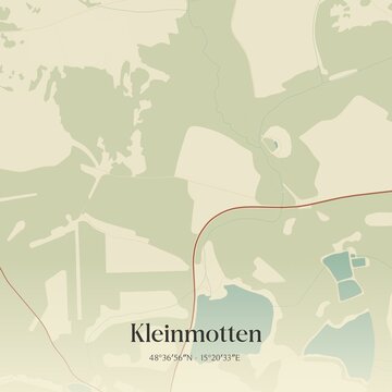 Vintage map of Kleinmotten, Austria.
