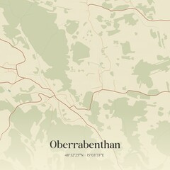 Vintage map of Oberrabenthan, Austria.
