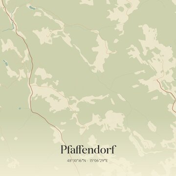 Vintage map of Pfaffendorf, Austria.