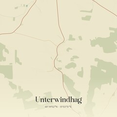 Fototapeta premium Vintage map of Unterwindhag, Austria.