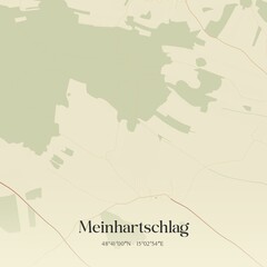 Fototapeta premium Vintage map of Meinhartschlag, Austria.