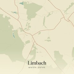 Vintage map of Limbach, Austria.