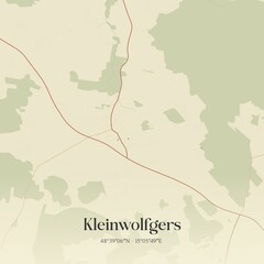 Fototapeta premium Vintage map of Kleinwolfgers, Austria.
