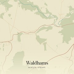 Fototapeta premium Vintage map of Waldhams, Austria.