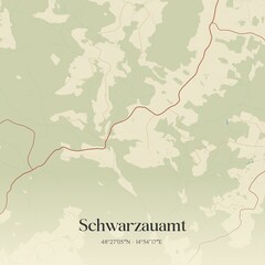 Fototapeta premium Vintage map of Schwarzauamt, Austria.