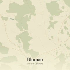 Obraz premium Vintage map of Blumau, Austria.