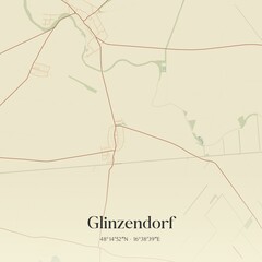 Vintage map of Glinzendorf, Austria.