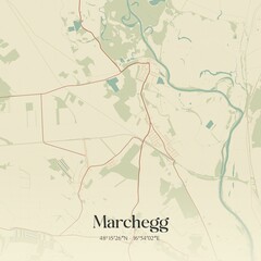 Vintage map of Marchegg, Austria.