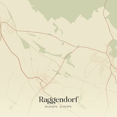Fototapeta premium Vintage map of Raggendorf, Austria.