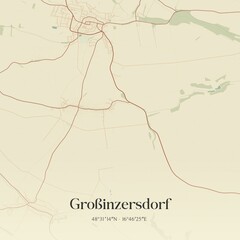 Fototapeta premium Vintage map of Großinzersdorf, Austria.