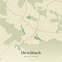 Obraz premium Vintage map of Hirschbach, Austria.