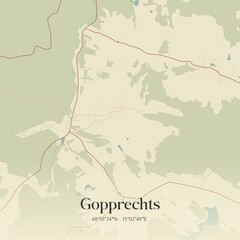 Obraz premium Vintage map of Gopprechts, Austria.
