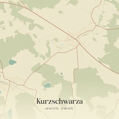 Obraz premium Vintage map of Kurzschwarza, Austria.