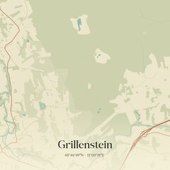 Fototapeta premium Vintage map of Grillenstein, Austria.