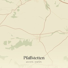 Vintage map of Pfaffstetten, Austria.