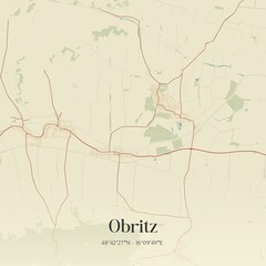 Vintage map of Obritz, Austria.