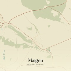 Vintage map of Maigen, Austria.