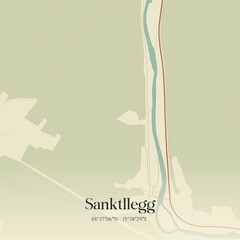 Vintage map of Sanktllegg, Austria.