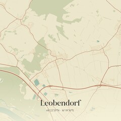 Vintage map of Leobendorf, Austria.