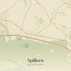 Vintage map of Spillern, Austria.