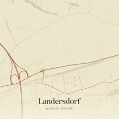 Vintage map of Landersdorf, Austria.