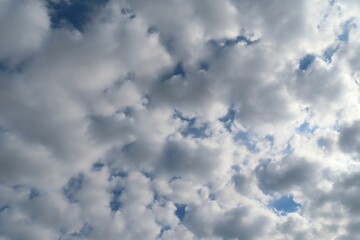 Stratocumulus clouds covered blue sky, natural cloudscape