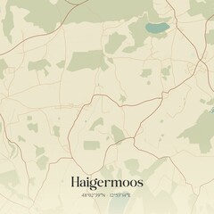 Vintage map of Haigermoos, Austria.