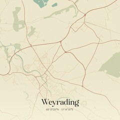 Obraz premium Vintage map of Weyrading, Austria.