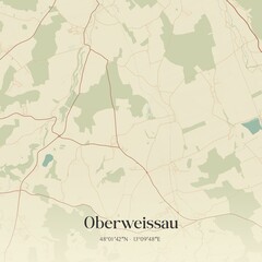 Fototapeta premium Vintage map of Oberweissau, Austria.