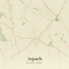 Vintage map of Aspach, Austria.