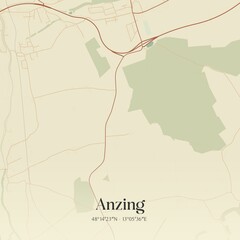Fototapeta premium Vintage map of Anzing, Austria.