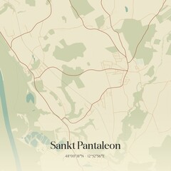 Obraz premium Vintage map of Sankt Pantaleon, Austria.