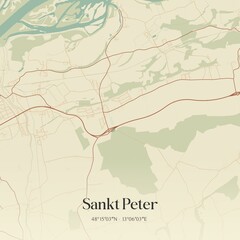 Fototapeta premium Vintage map of Sankt Peter, Austria.