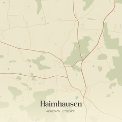 Vintage map of Haimhausen, Austria.