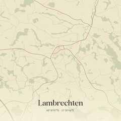 Vintage map of Lambrechten, Austria.