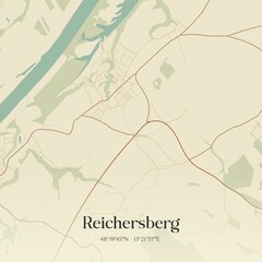 Vintage map of Reichersberg, Austria.