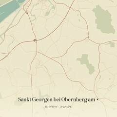 Vintage map of Sankt Georgen bei Obernberg am *, Austria.