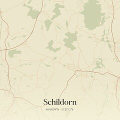 Fototapeta premium Vintage map of Schildorn, Austria.