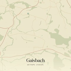 Fototapeta premium Vintage map of Gaisbach, Austria.